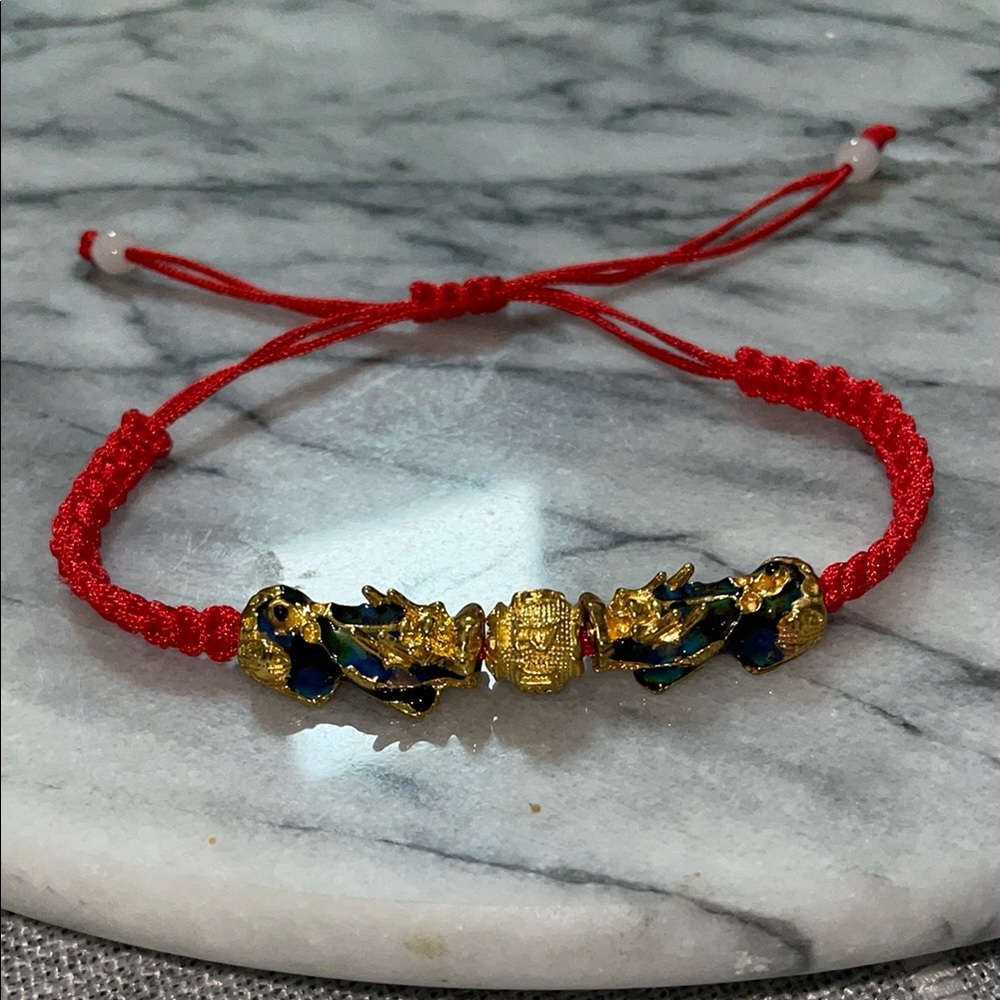 Double Dragons Adjustable Rope Bracelet